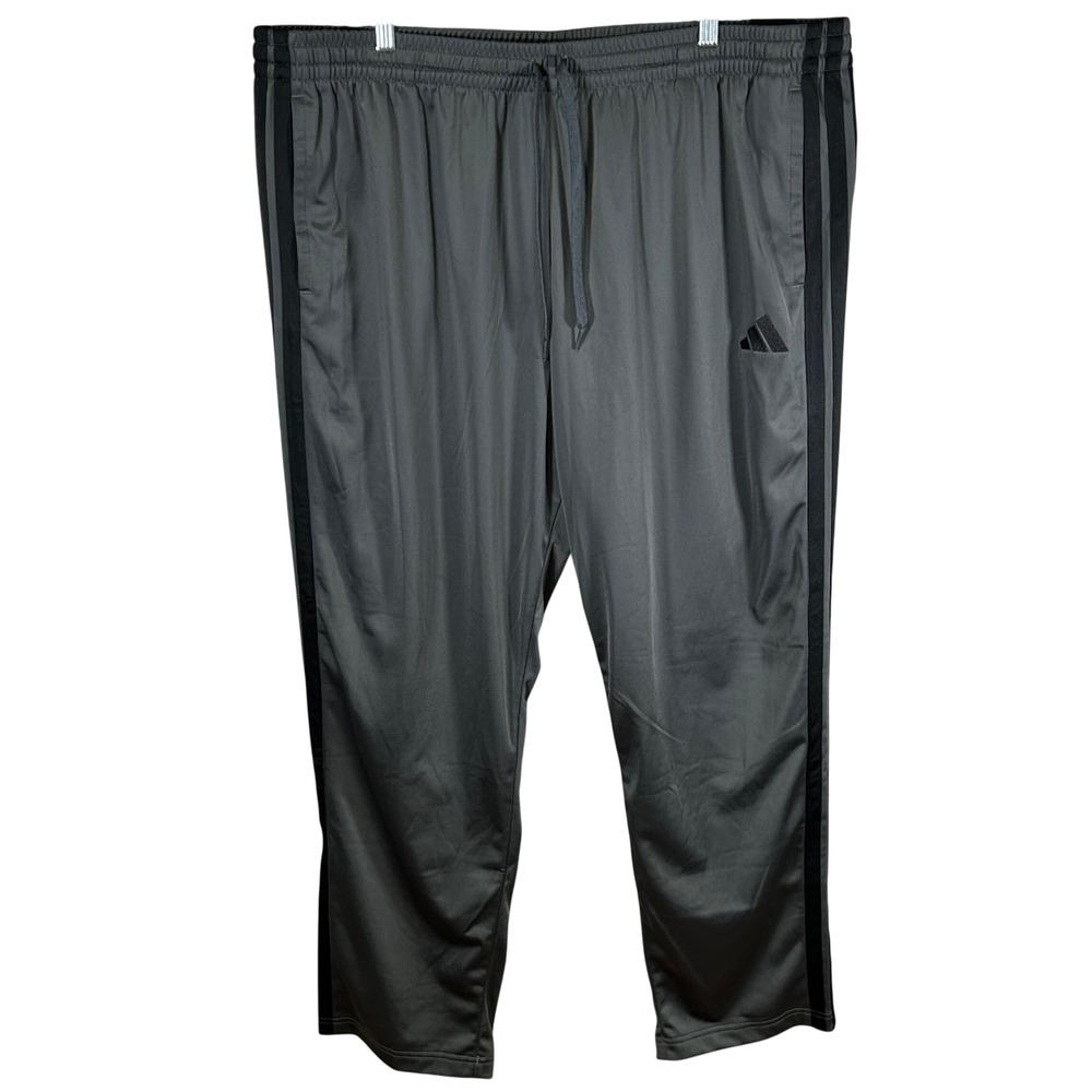 Adidas Men's Size 3XL Multi Sport Grey Six Black Stripes New Track Pants